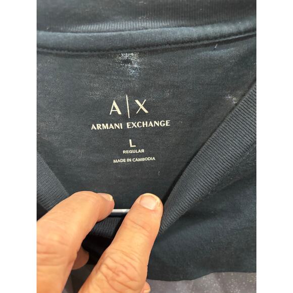 Armani Exchange Neon Light Bar Graphic T Large Cotton Futuristic Urban fashion - Picture 5 of 5